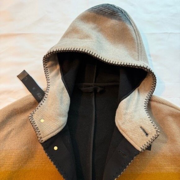 Roberto Cavalli Men's Blanket Stitched Colour-Block Wool Coat - Picture 3 of 10